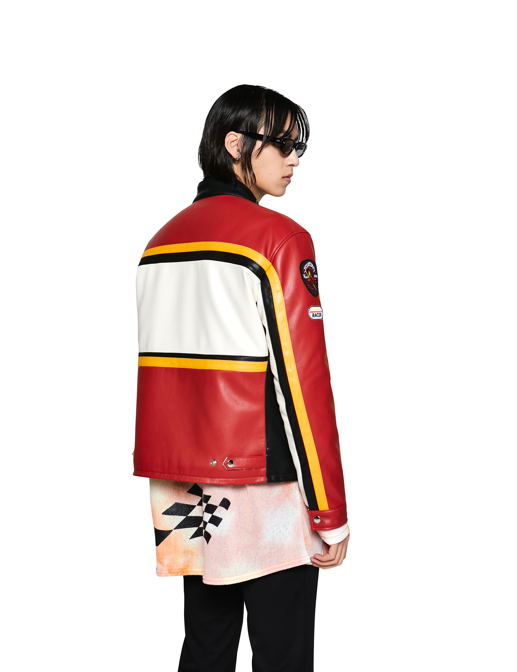 NEO FORMULA RACING JACKET FAUX LEATHER_RED