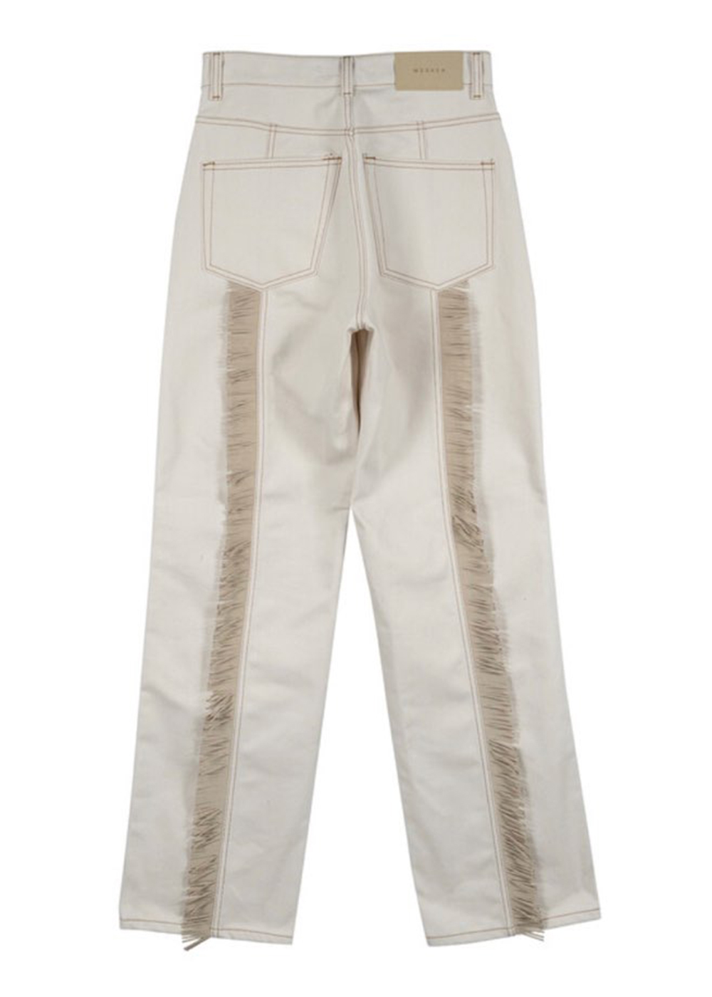 SIDE STUDDED WITH TASSLE DETAIL JEANS (WHITE)