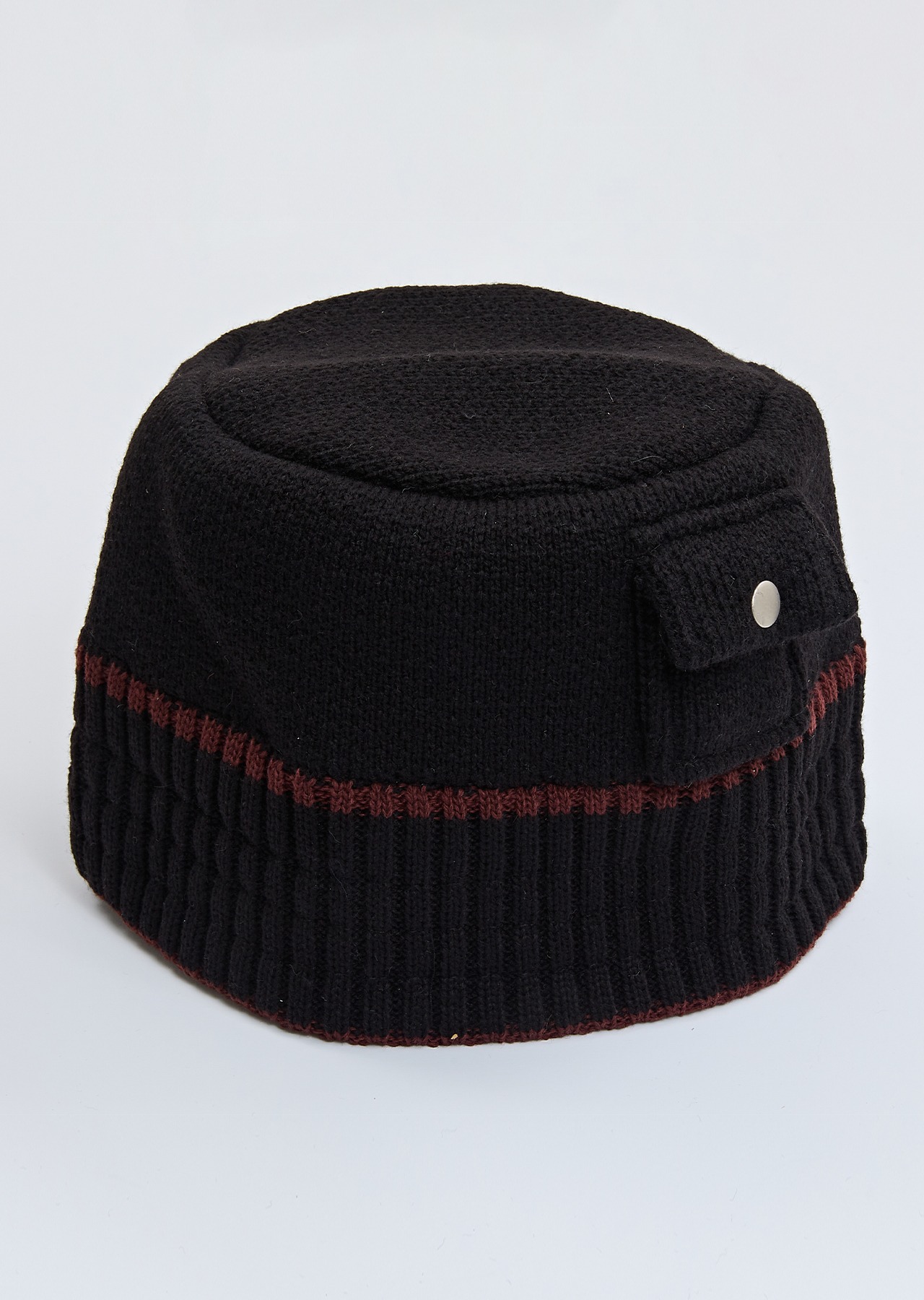 Knit pocket bucket hat (BLACK)
